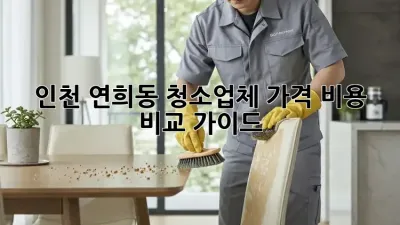 인천 연희동 청소업체 가격 비용 비교 가이드